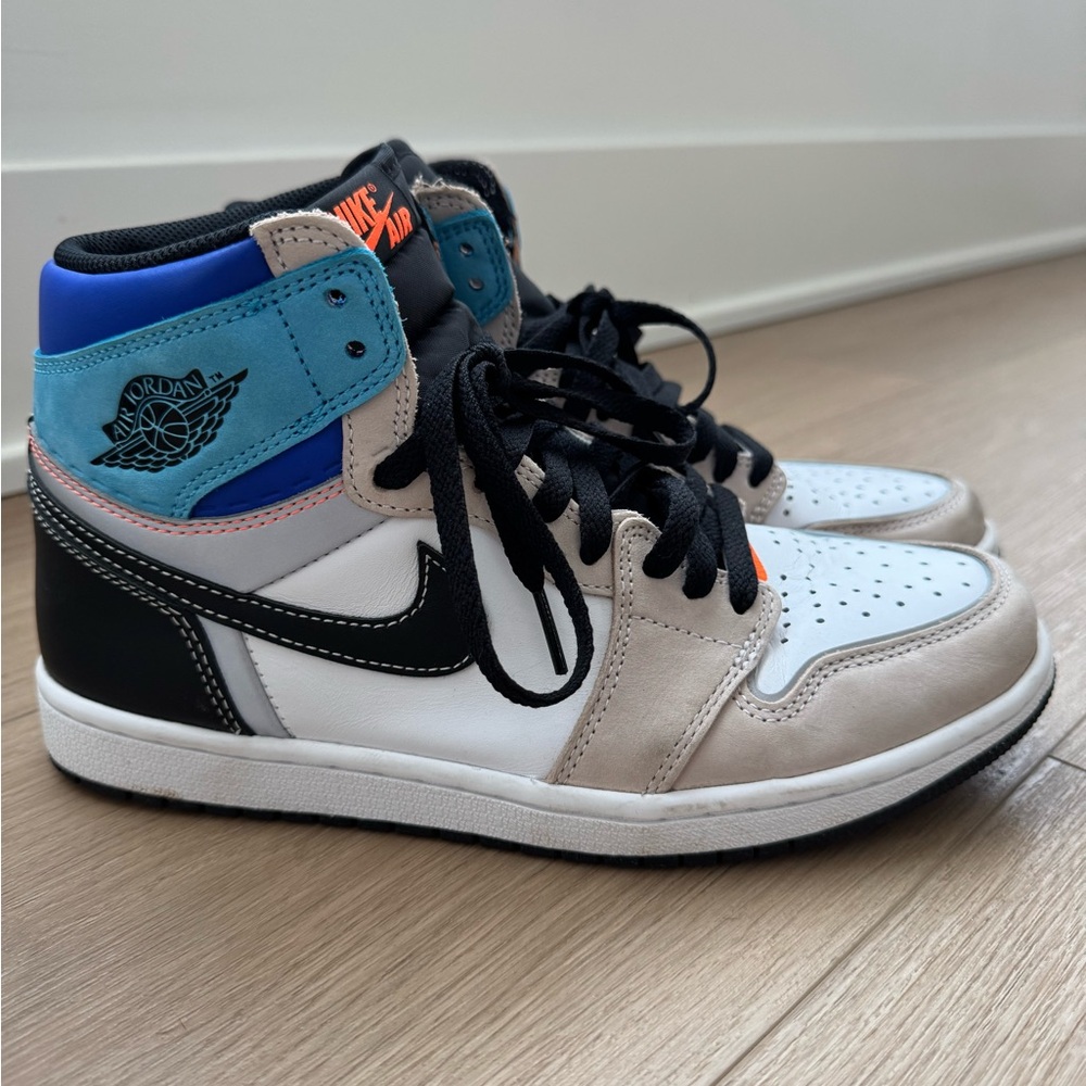 Air Jordan 1s Blue and Black High-Top Sneakers